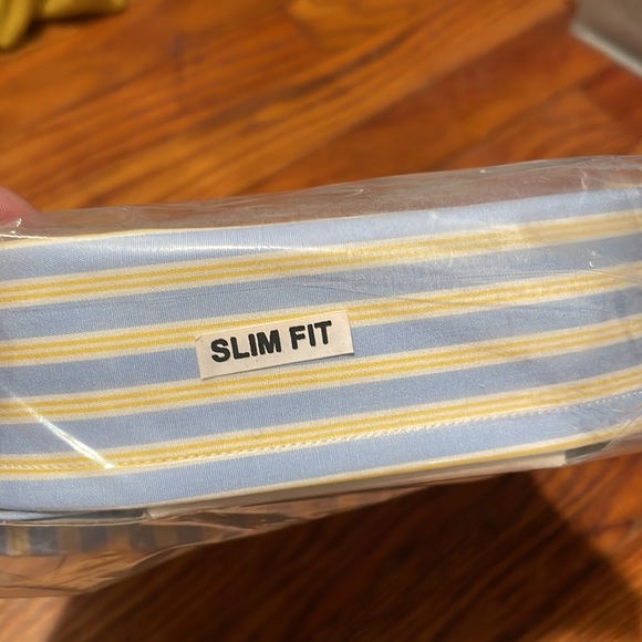 NWT Harvie & Hudson Yellow/Blue Stripe Slim Fit Button Down - Picture 8 of 12